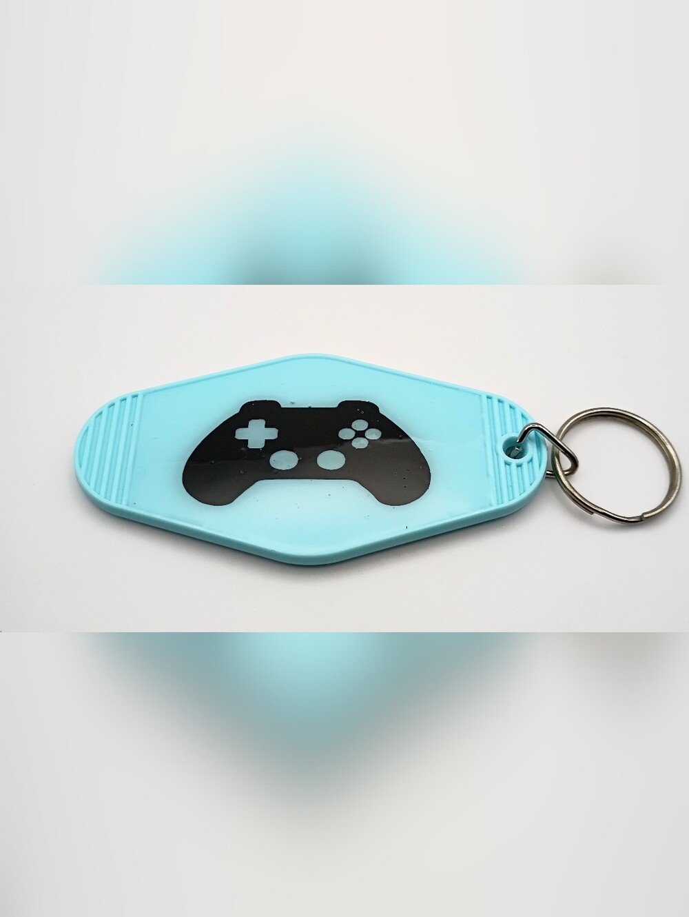 Motel Keychain Custom Retro Styled Blue And Black Keyring